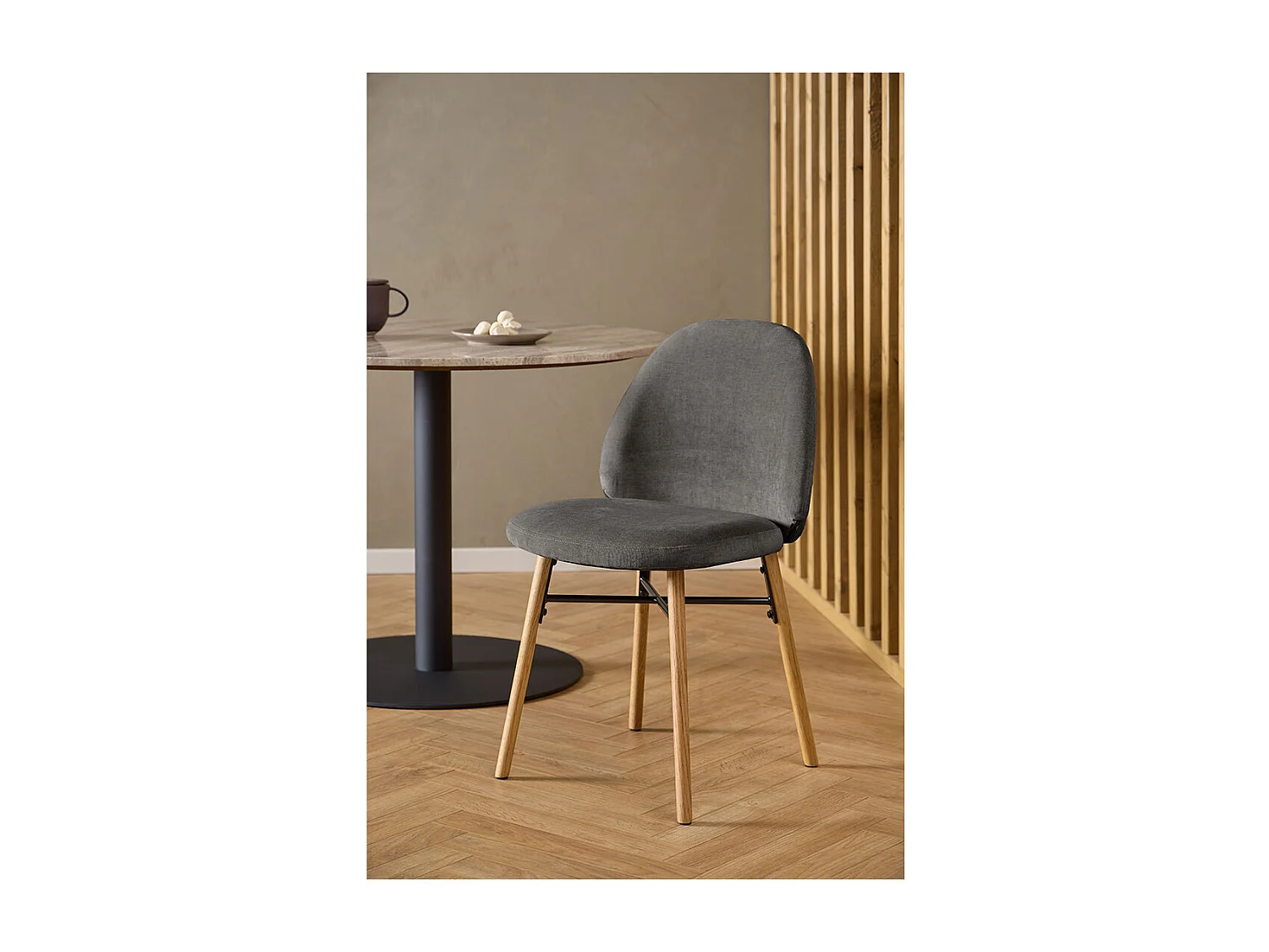 Sophia chaise de salle à manger chenille gris.