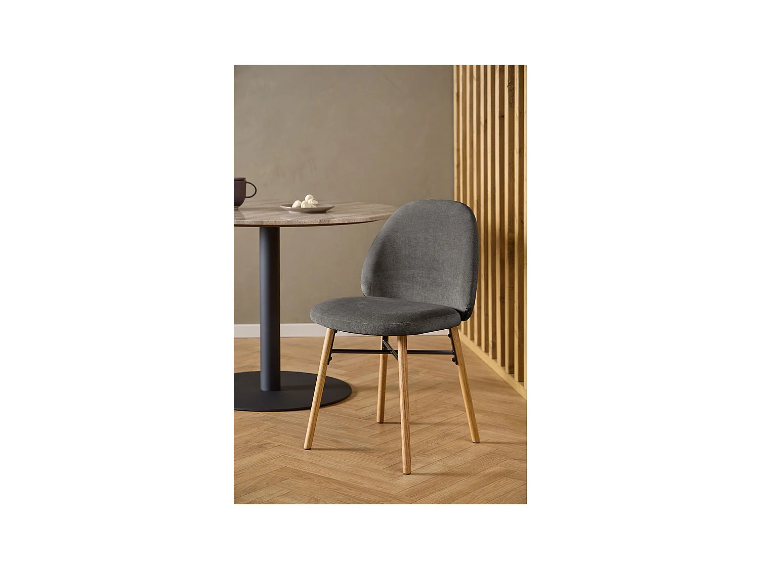 Sophia chaise de salle à manger chenille gris.