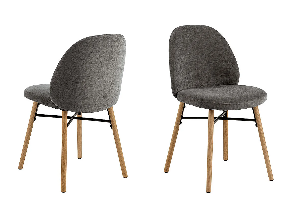 Sedia da pranzo Sophia in ciniglia grigia.