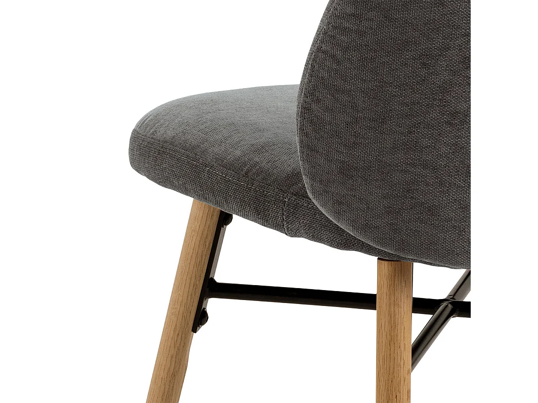 Sedia da pranzo Sophia in ciniglia grigia.