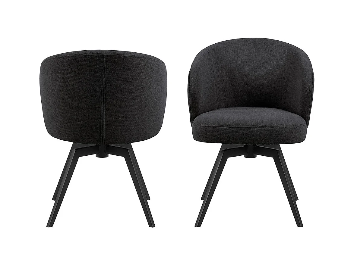 Catalina eetkamerstoel met armleuning stof grijs.