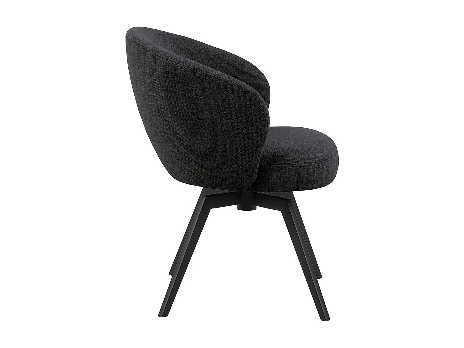 Sedia da pranzo Darlene con braccioli in tessuto grigio.