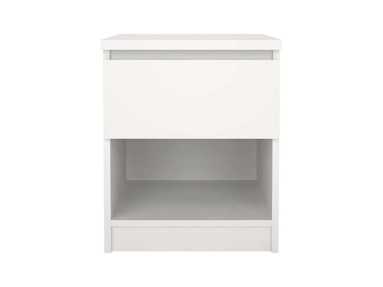 Comodino Naia 1 cassetto, 1 ripiano bianco.