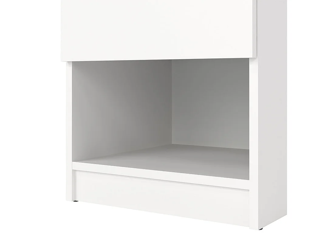 Naia Nachttisch 1 Schublade, 1 Ablage weiß.