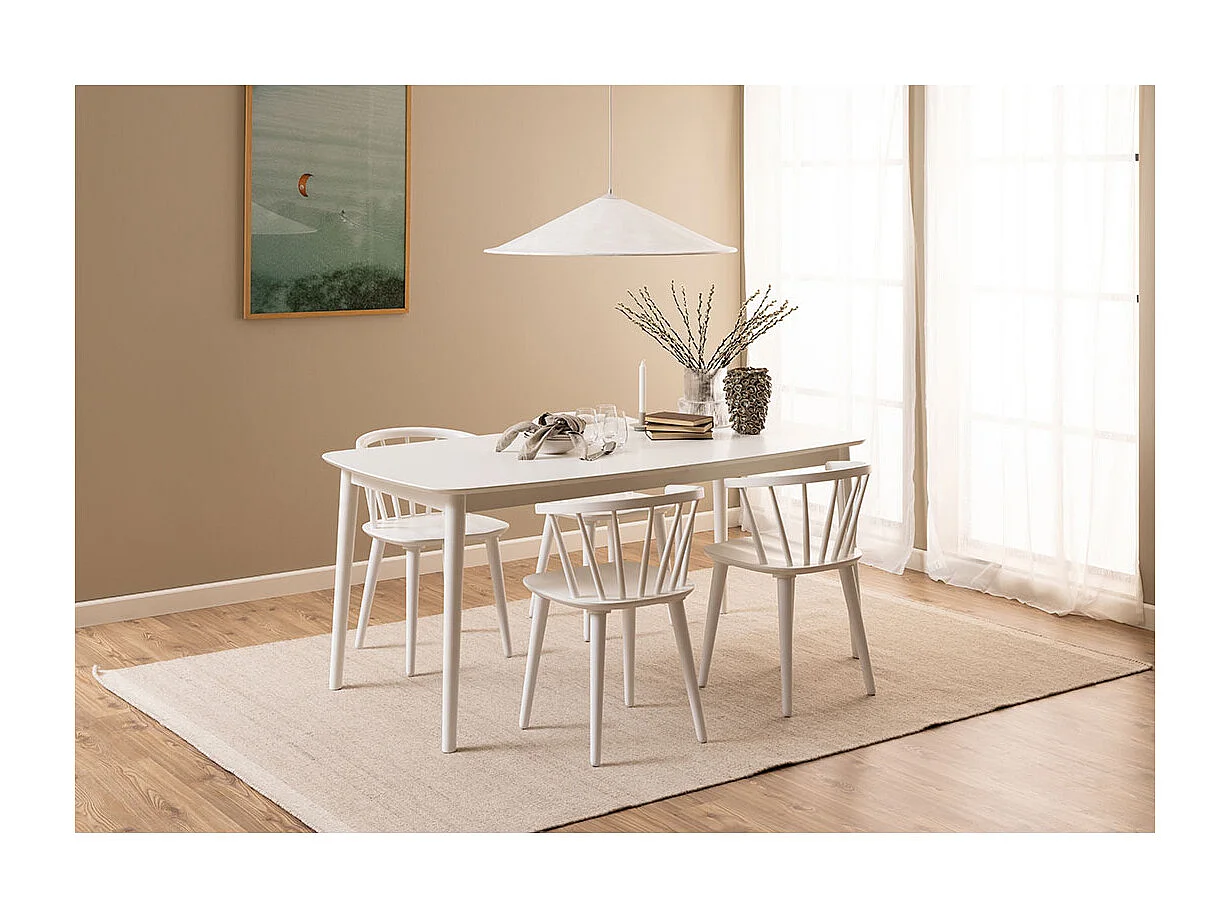 Ida chaise de salle à manger bois blanc.