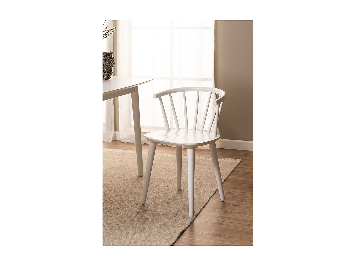 Ida chaise de salle à manger bois blanc.