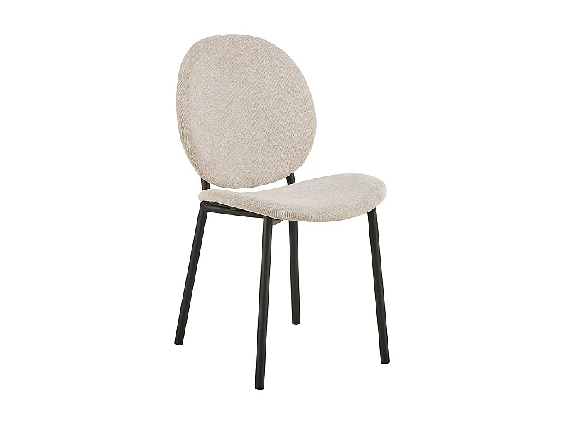Sedia da pranzo Cliff in tessuto beige.