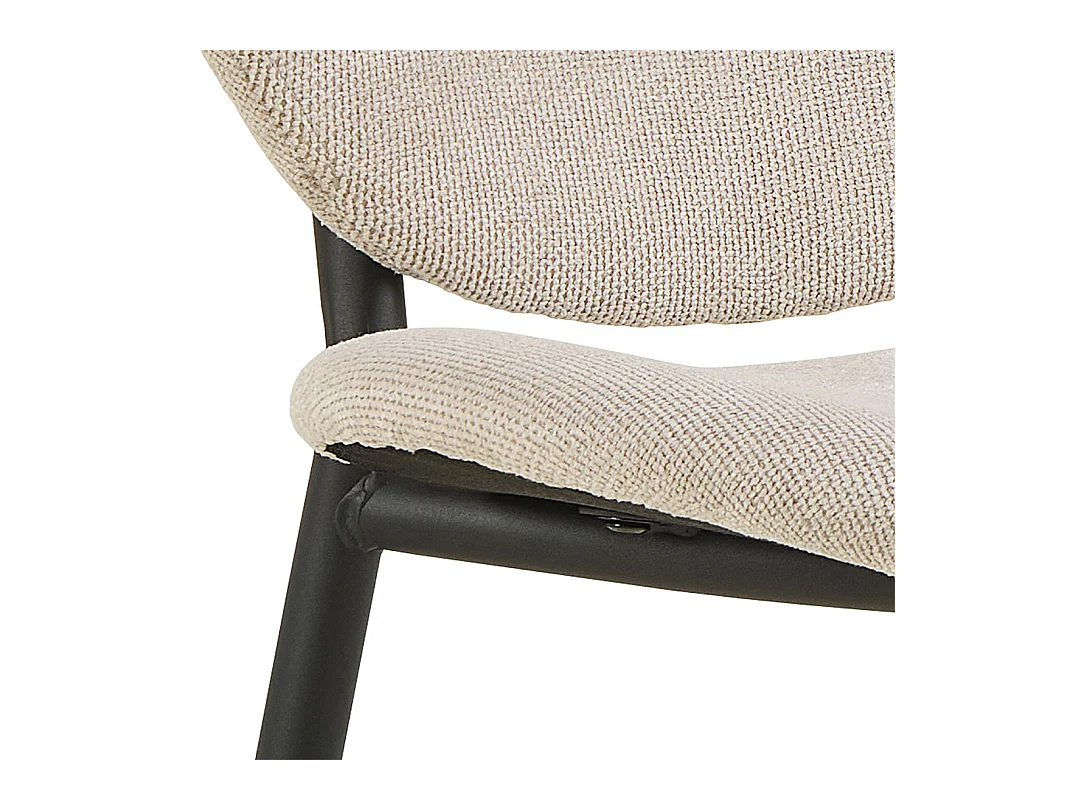 Cliff chaise de salle à manger tissu beige.
