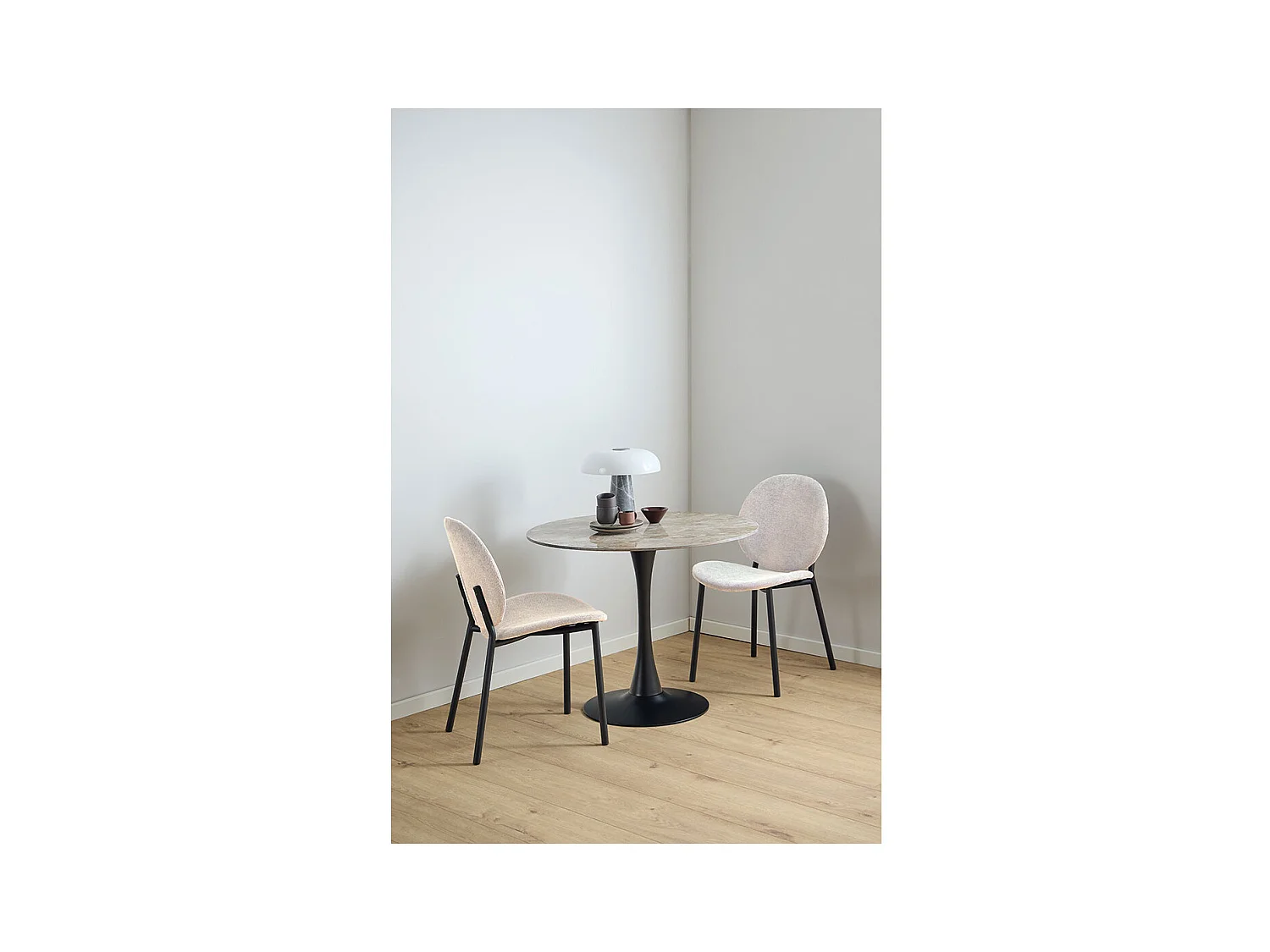 Cliff chaise de salle à manger tissu beige.