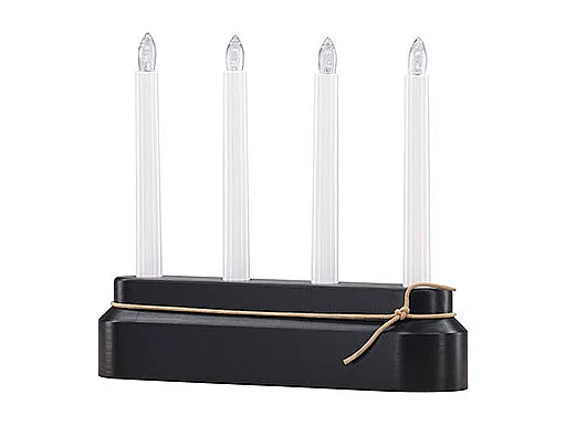 Supporto elettrico per l'avvento Näsfjället a 4 luci, nero.