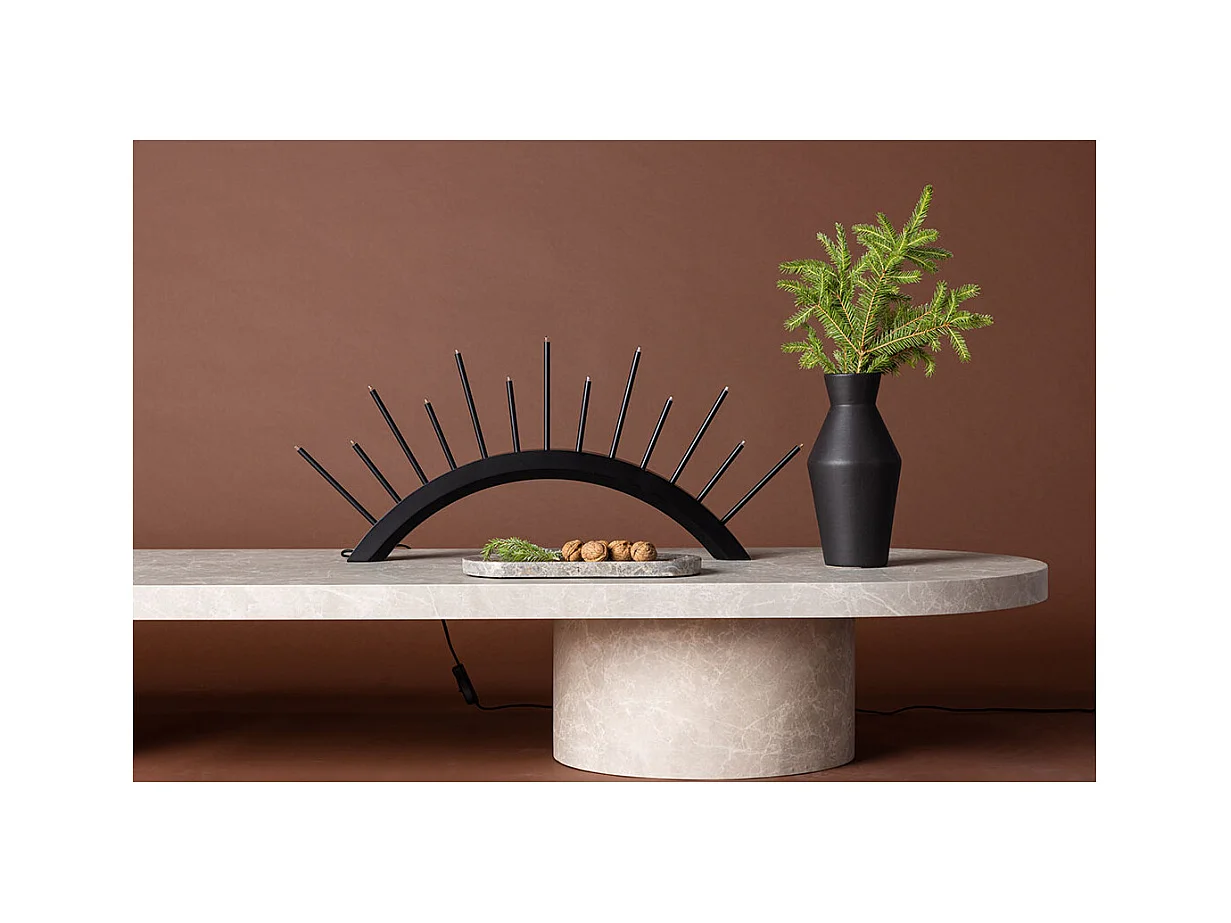 Supporto elettrico per l'avvento Kettilsås, 13 luci, nero.