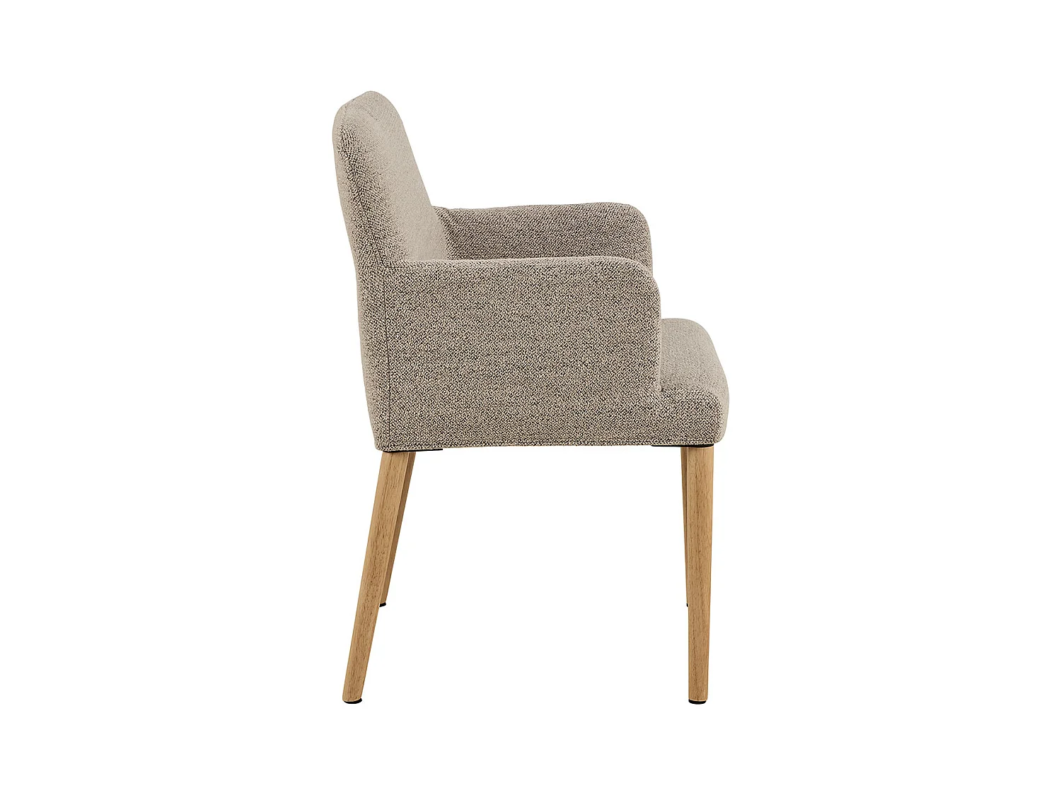 Zoe chaise de salle à manger avec accoudoirs bouclé beige.