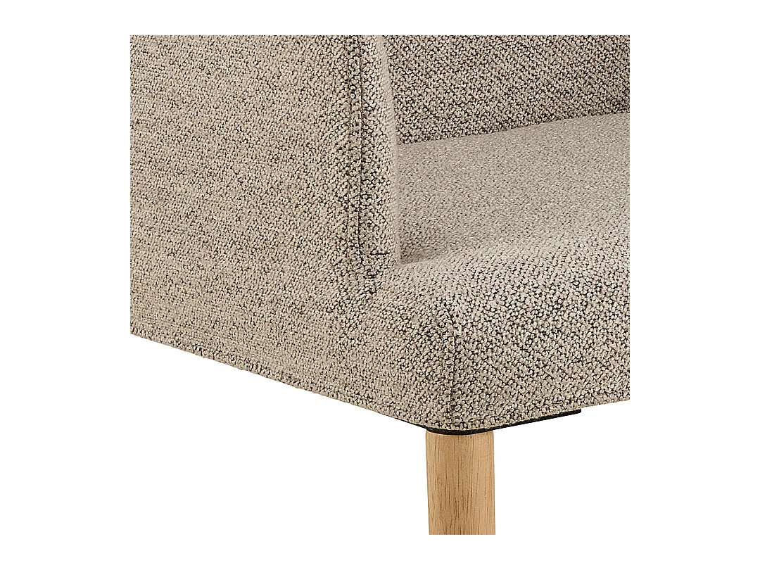 Zoe chaise de salle à manger avec accoudoirs bouclé beige.