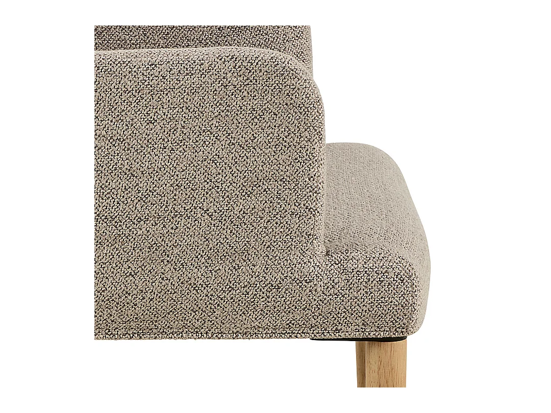Zoe chaise de salle à manger avec accoudoirs bouclé beige.