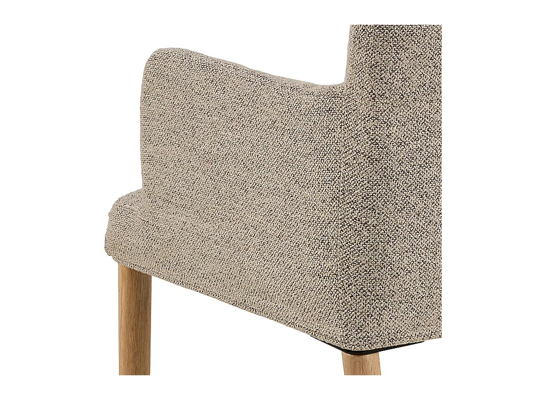 Zoe chaise de salle à manger avec accoudoirs bouclé beige.