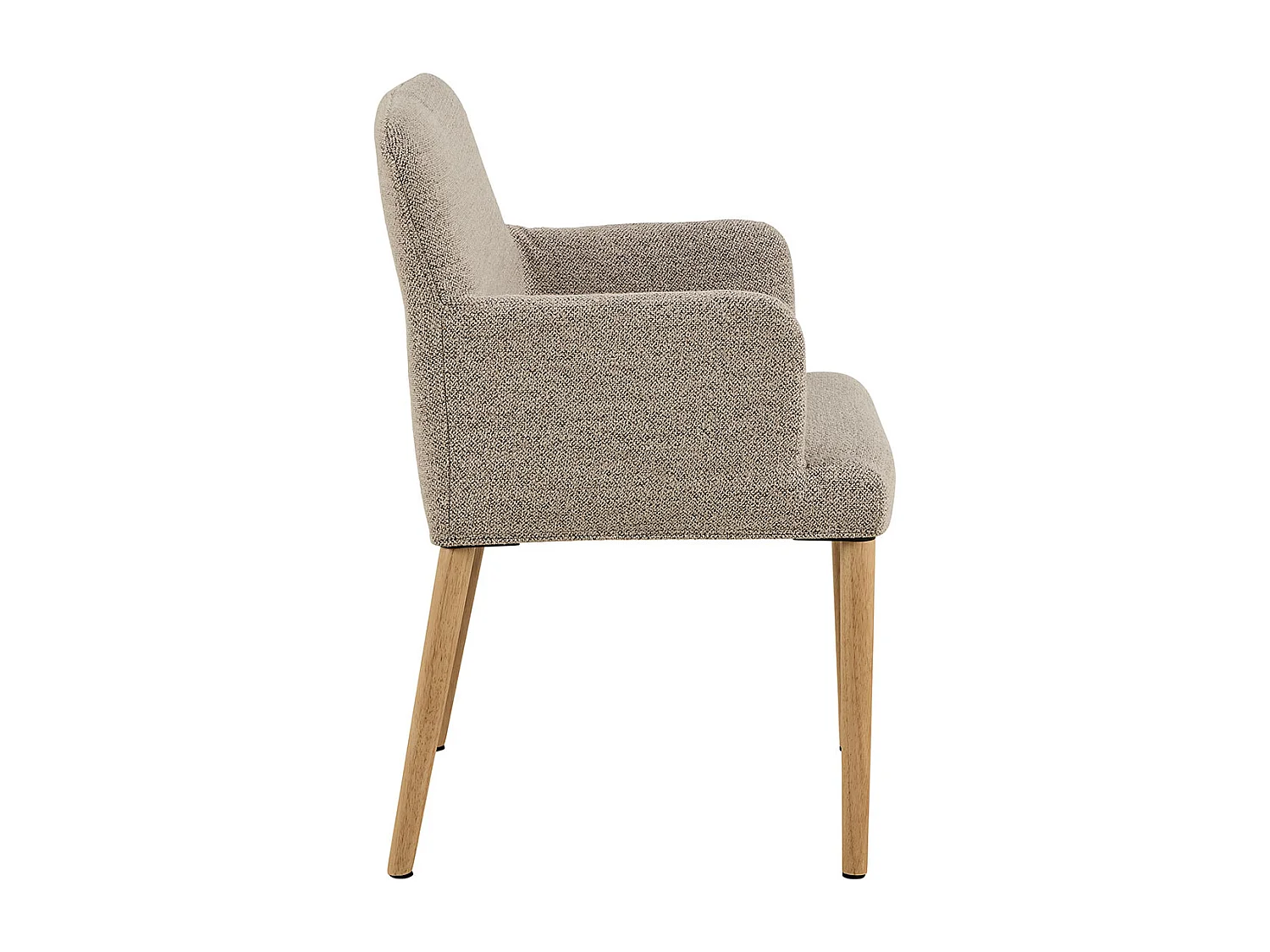 Zoe chaise de salle à manger avec accoudoirs bouclé beige.