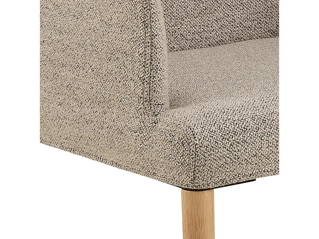 Zoe chaise de salle à manger avec accoudoirs bouclé beige.