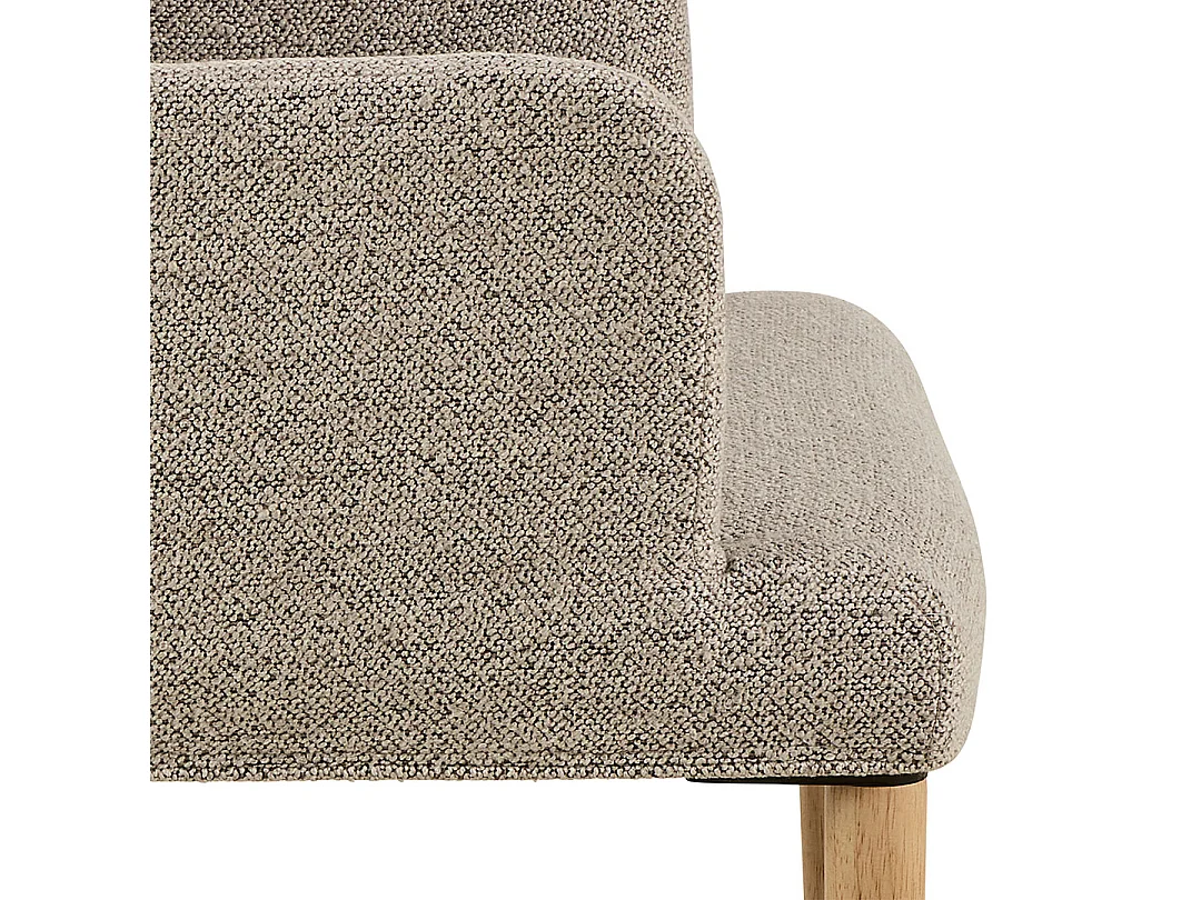 Zoe chaise de salle à manger avec accoudoirs bouclé beige.