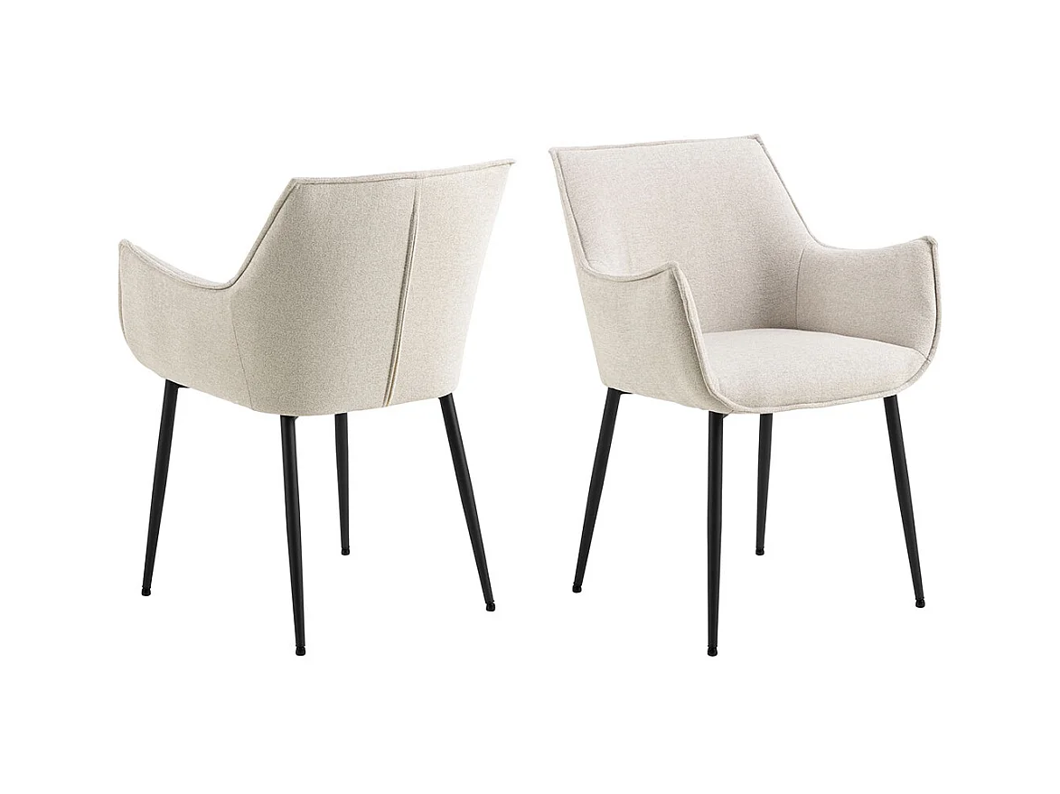 Bonita Esszimmerstuhl Mit Armlehnen Stoff beige.