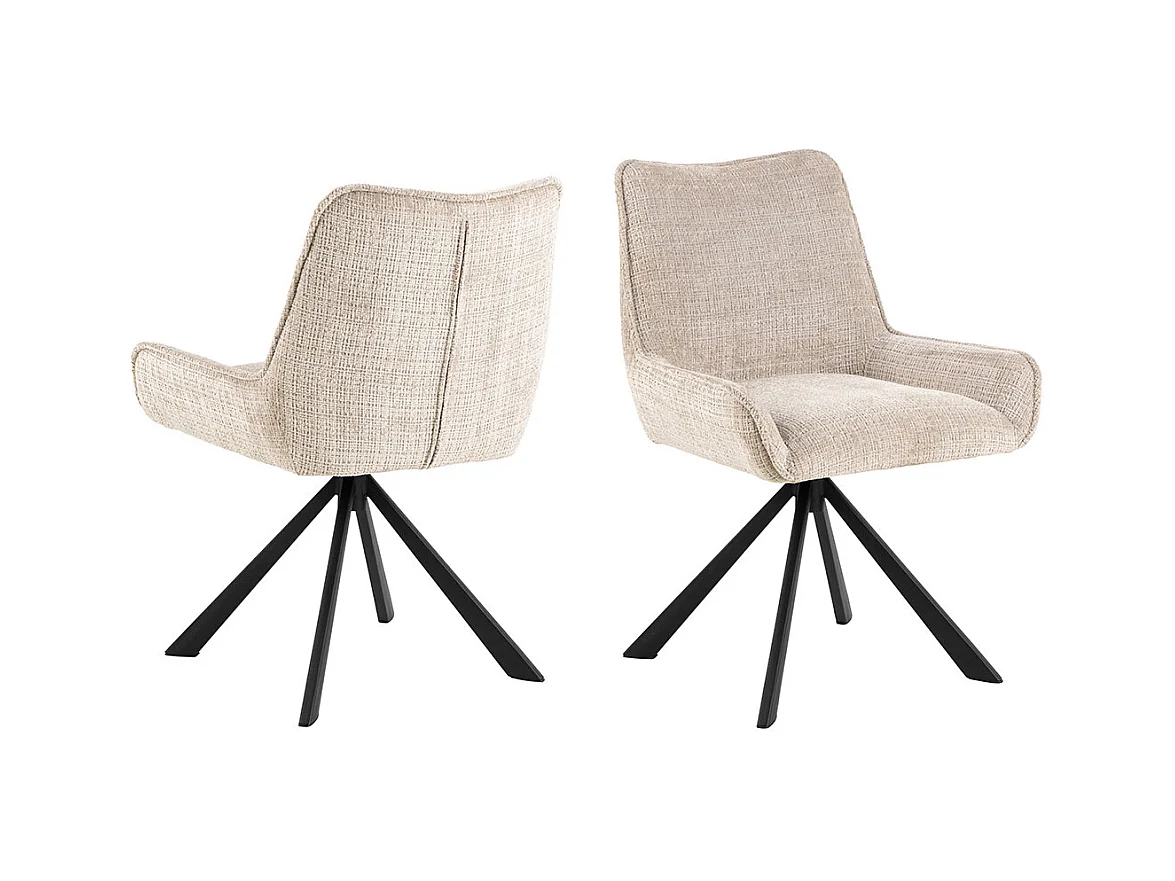 Dakota eetkamerstoel chenille beige.