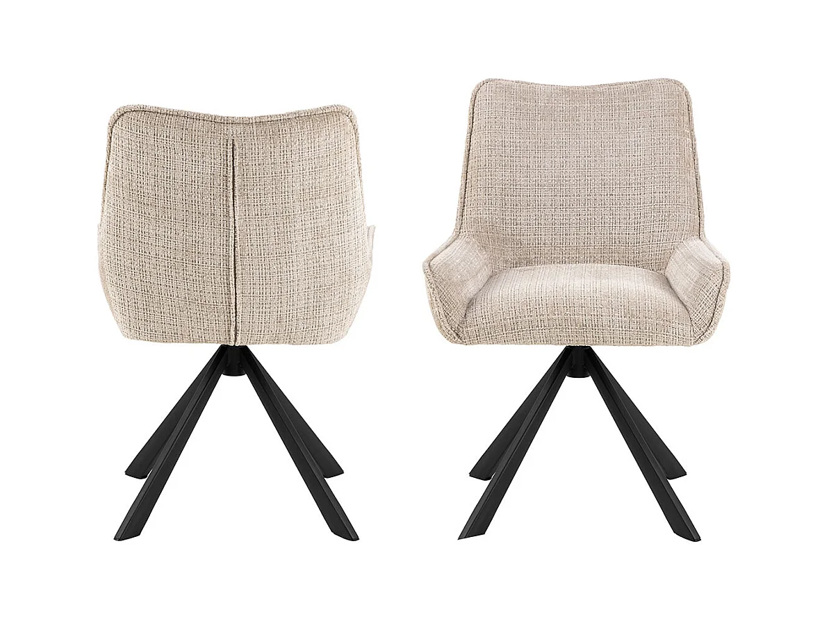 Dakota eetkamerstoel chenille beige.