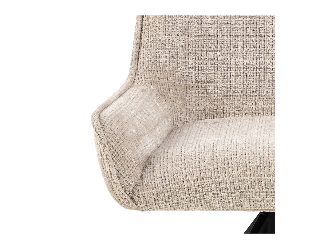 Dakota eetkamerstoel chenille beige.