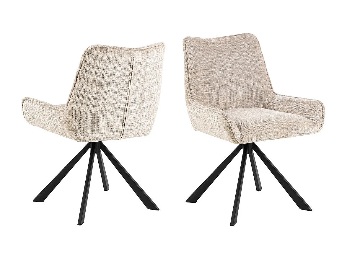 Eddie chaise de salle à manger chenille beige.