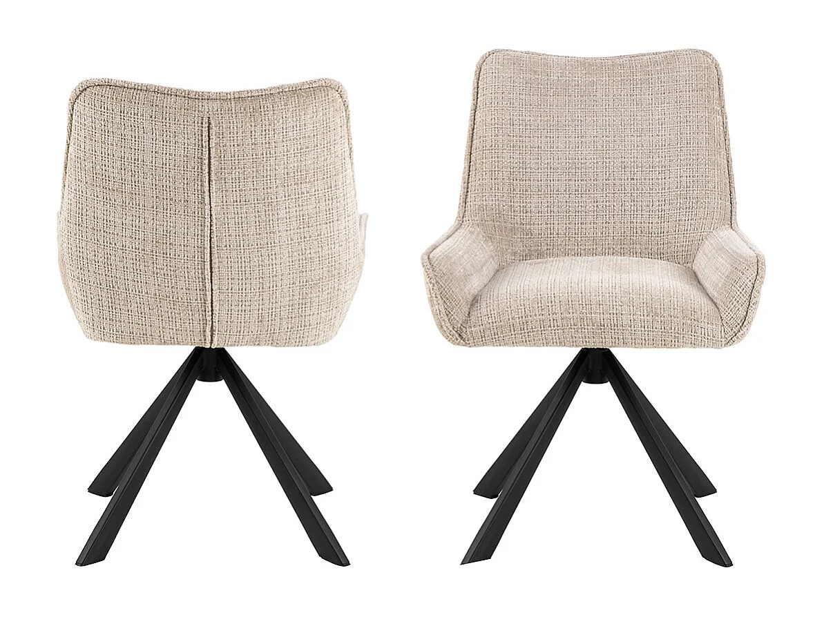 Eddie chaise de salle à manger chenille beige.