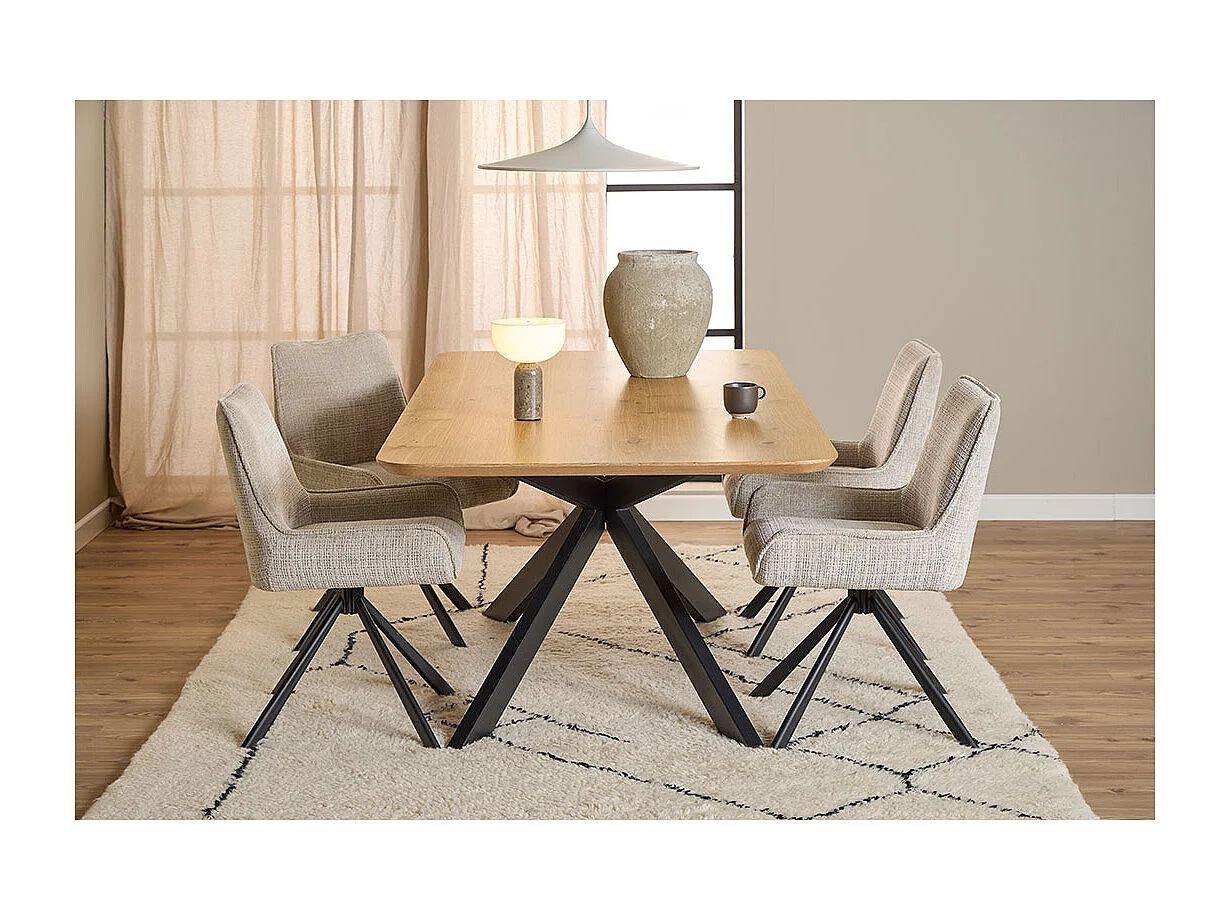 Eddie chaise de salle à manger chenille beige.