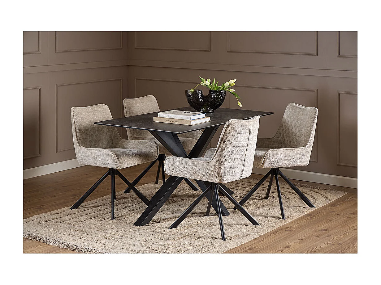 Eddie chaise de salle à manger chenille beige.