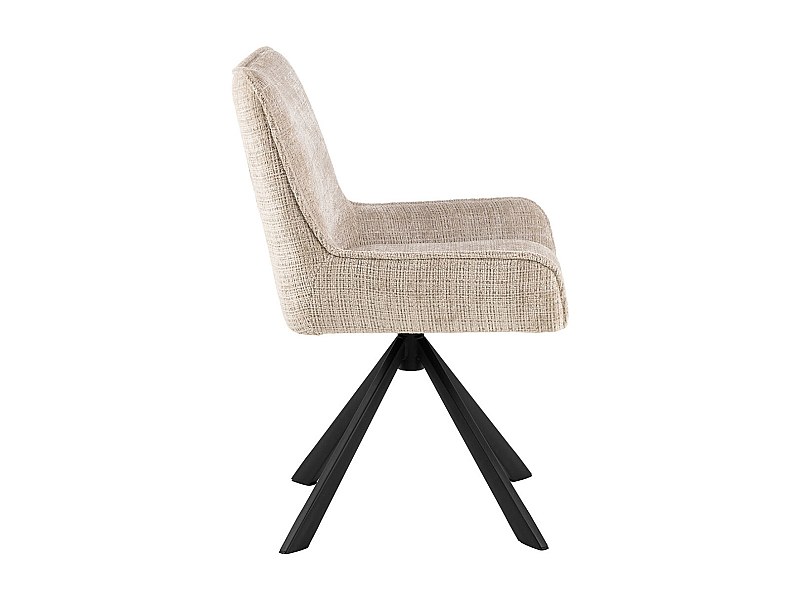 Sedia da pranzo Eddie in ciniglia beige.
