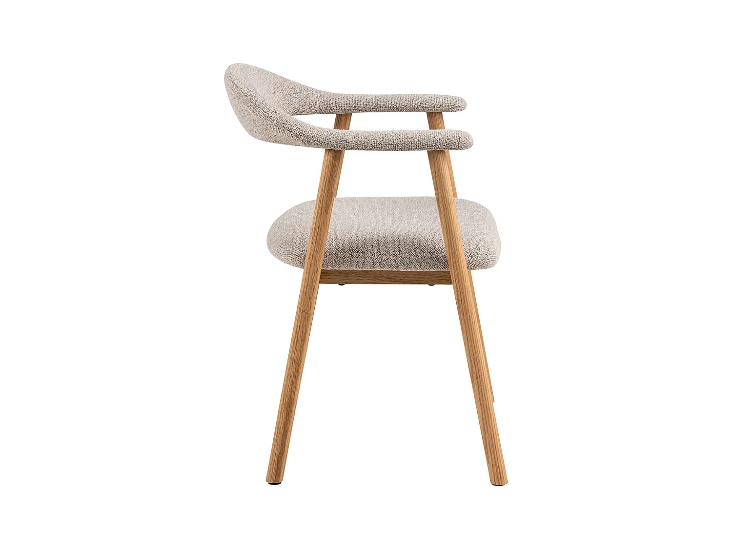 Addi chaise de salle à manger avec accoudoirs bouclé beige.