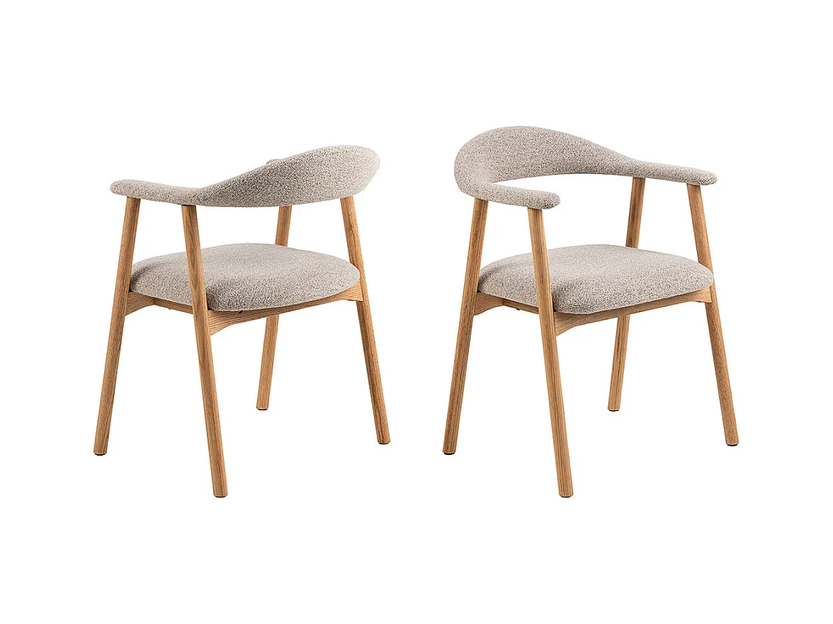 Addi chaise de salle à manger avec accoudoirs bouclé beige.