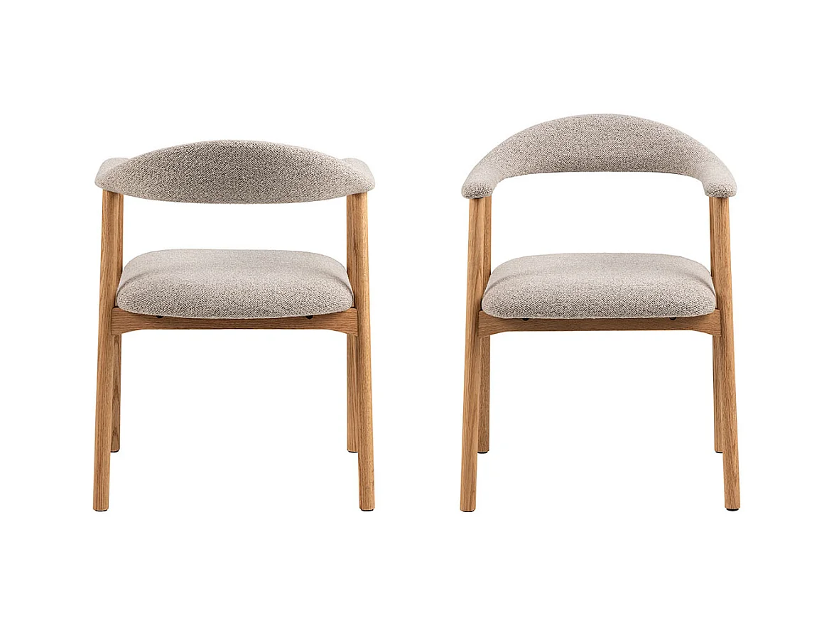 Addi chaise de salle à manger avec accoudoirs bouclé beige.