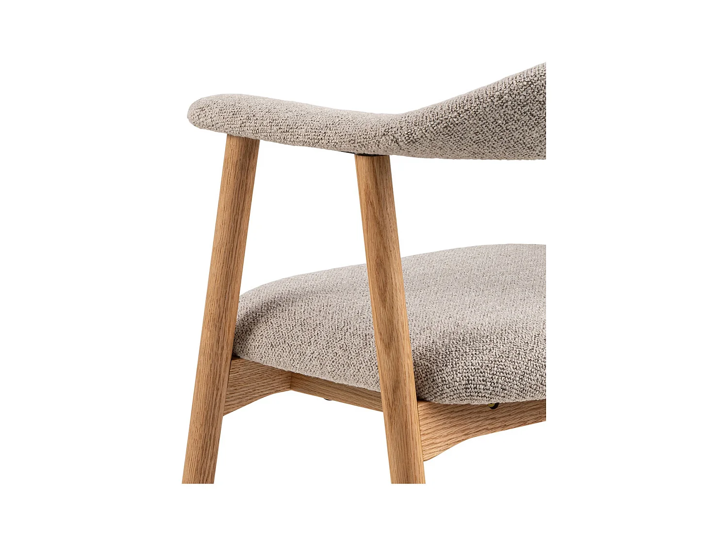 Addi chaise de salle à manger avec accoudoirs bouclé beige.