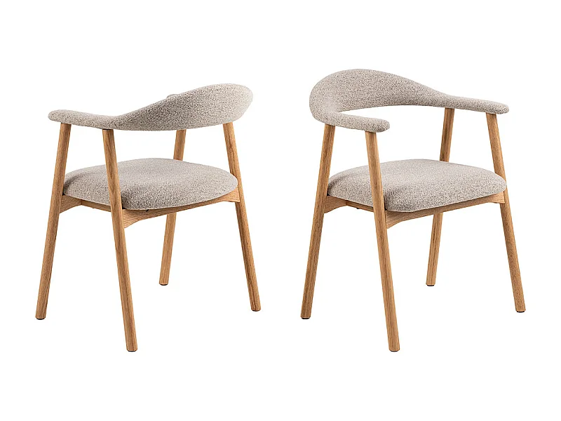 Addi Esszimmerstuhl Mit Armlehnen Bouclé beige.