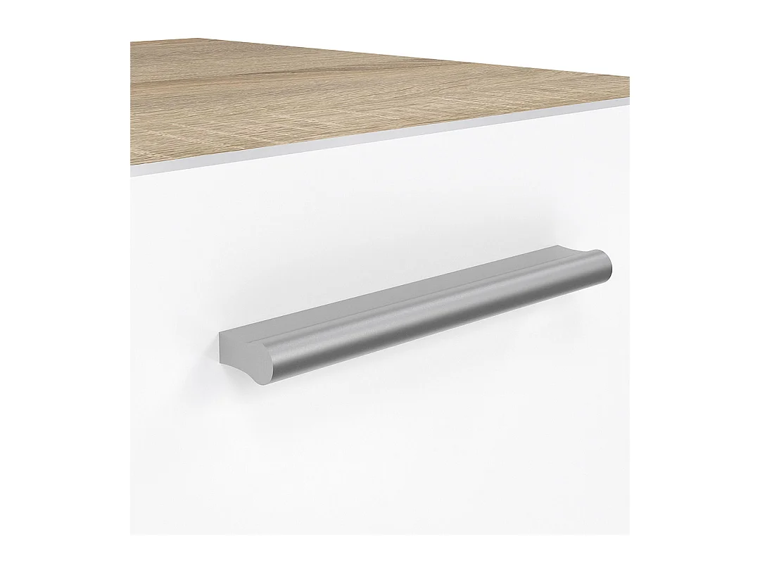 Pepe Nachttisch 2 Schubladen Eichenstruktur-Dekor, weiß hochglanz.