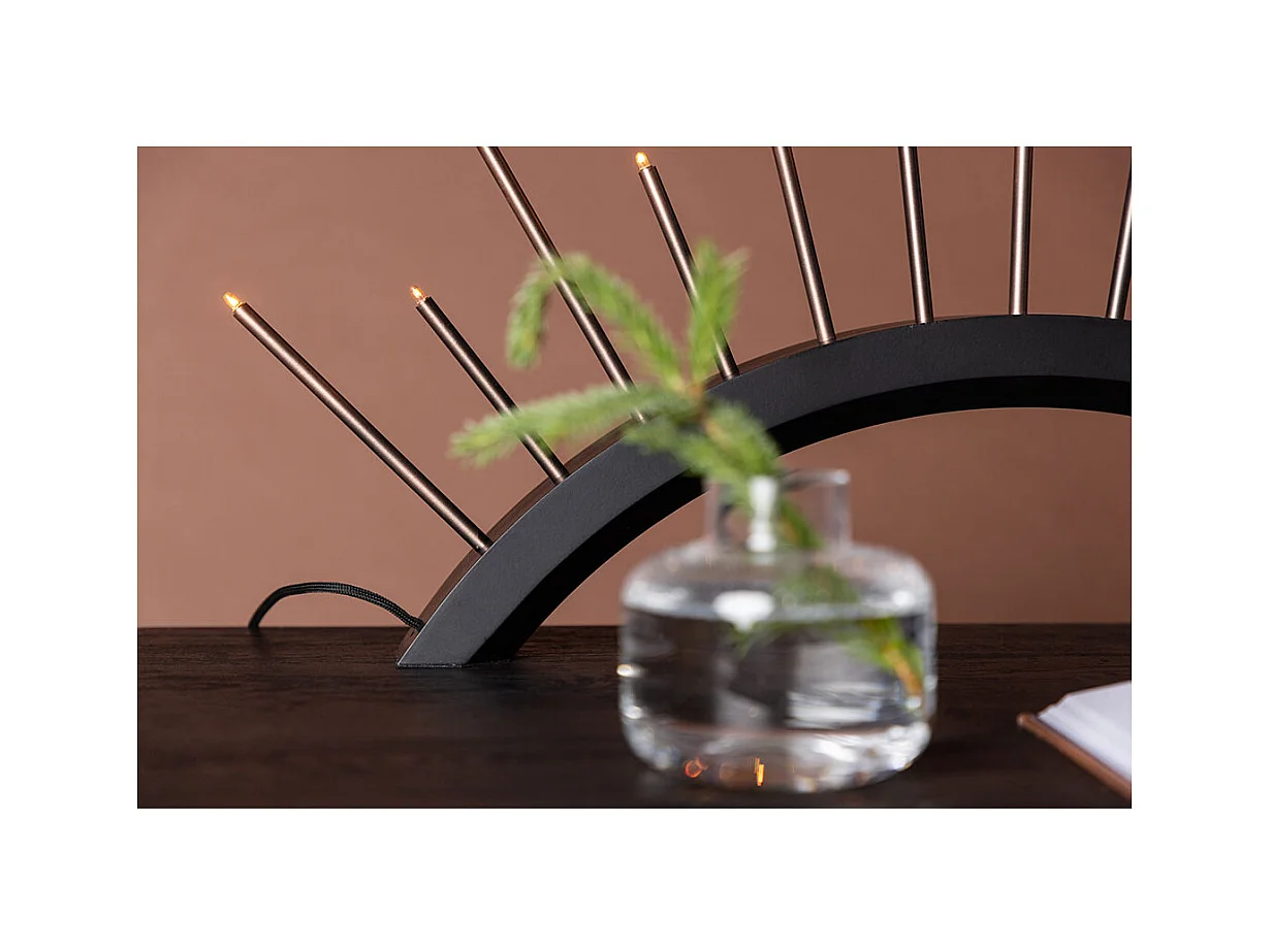 Supporto per l'avvento elettrico Björnrike con 13 luci, nero.