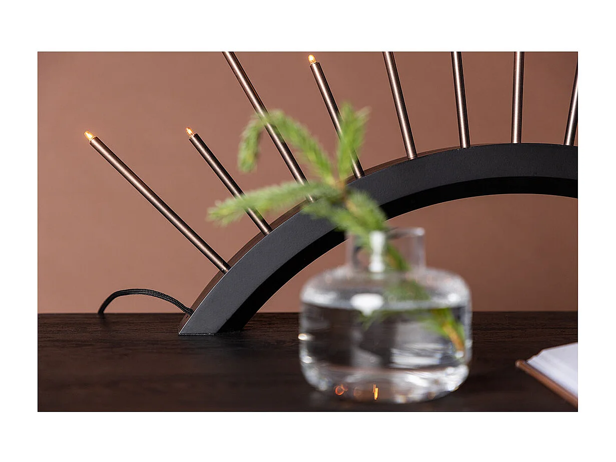 Lampe à Poser Bougeoir "Bjornrike" 55cm Noir