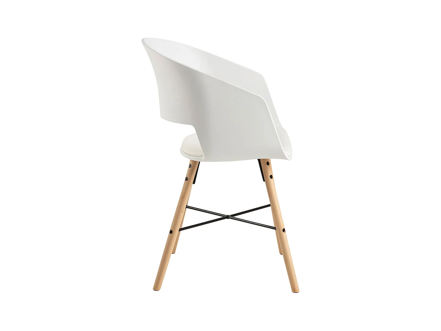 Luna chaise de salle à manger avec accoudoirs PU cuir blanche.