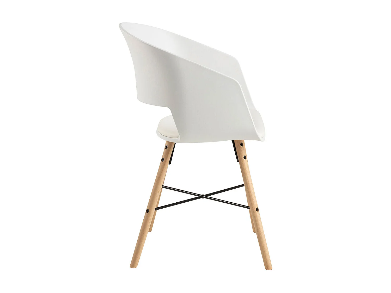 Luna chaise de salle à manger avec accoudoirs PU cuir blanche.