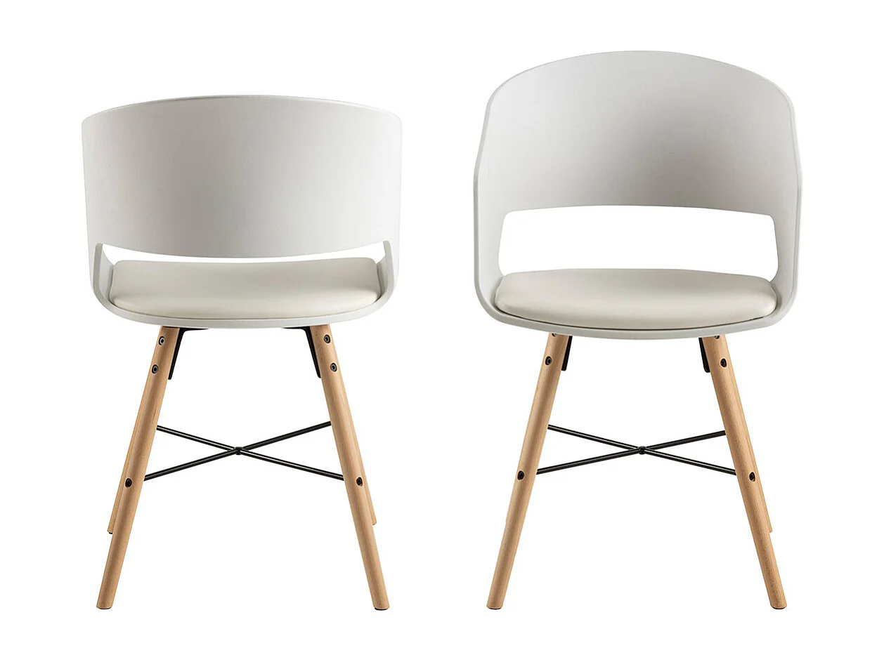 Luna chaise de salle à manger avec accoudoirs PU cuir blanche.