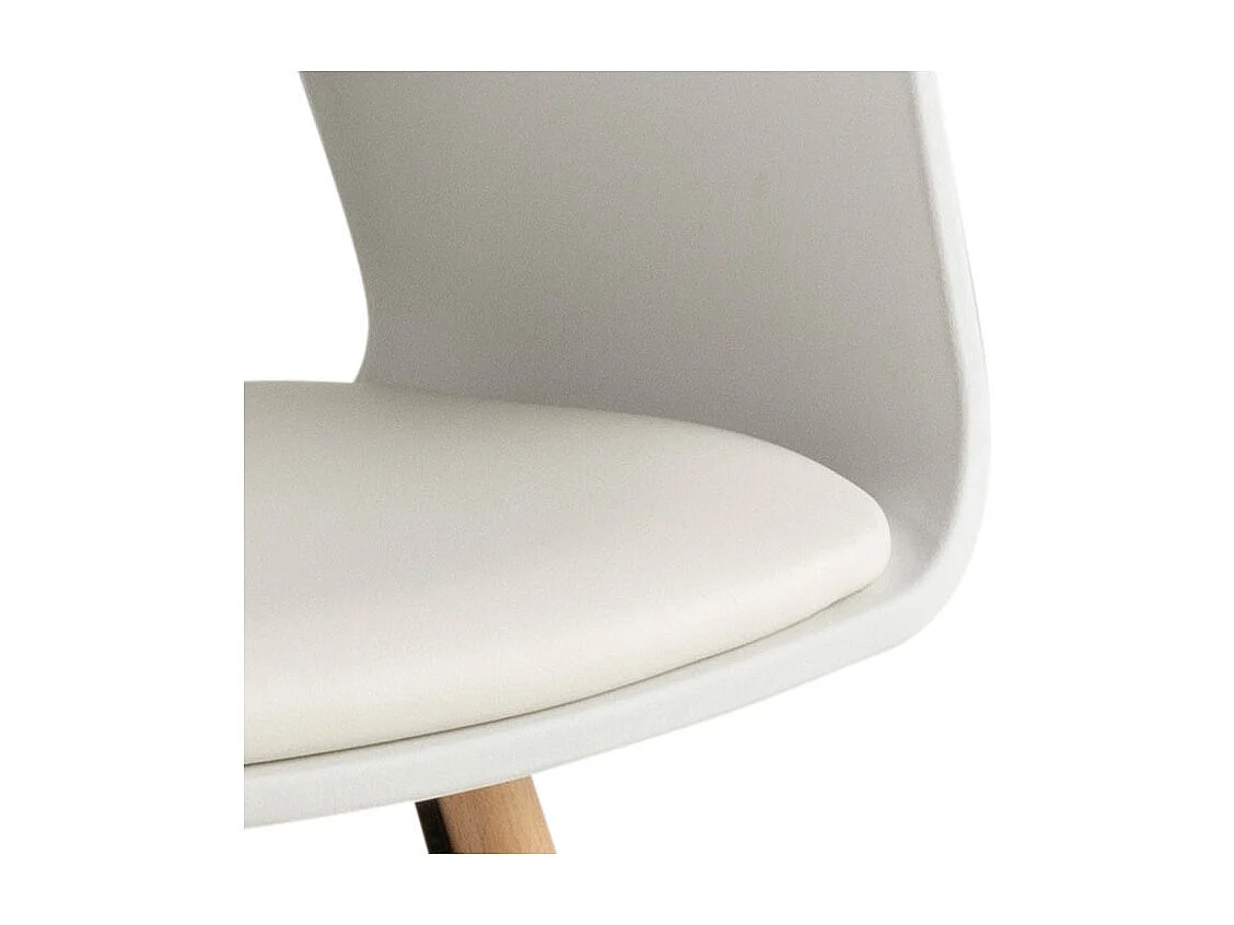 Luna chaise de salle à manger avec accoudoirs PU cuir blanche.