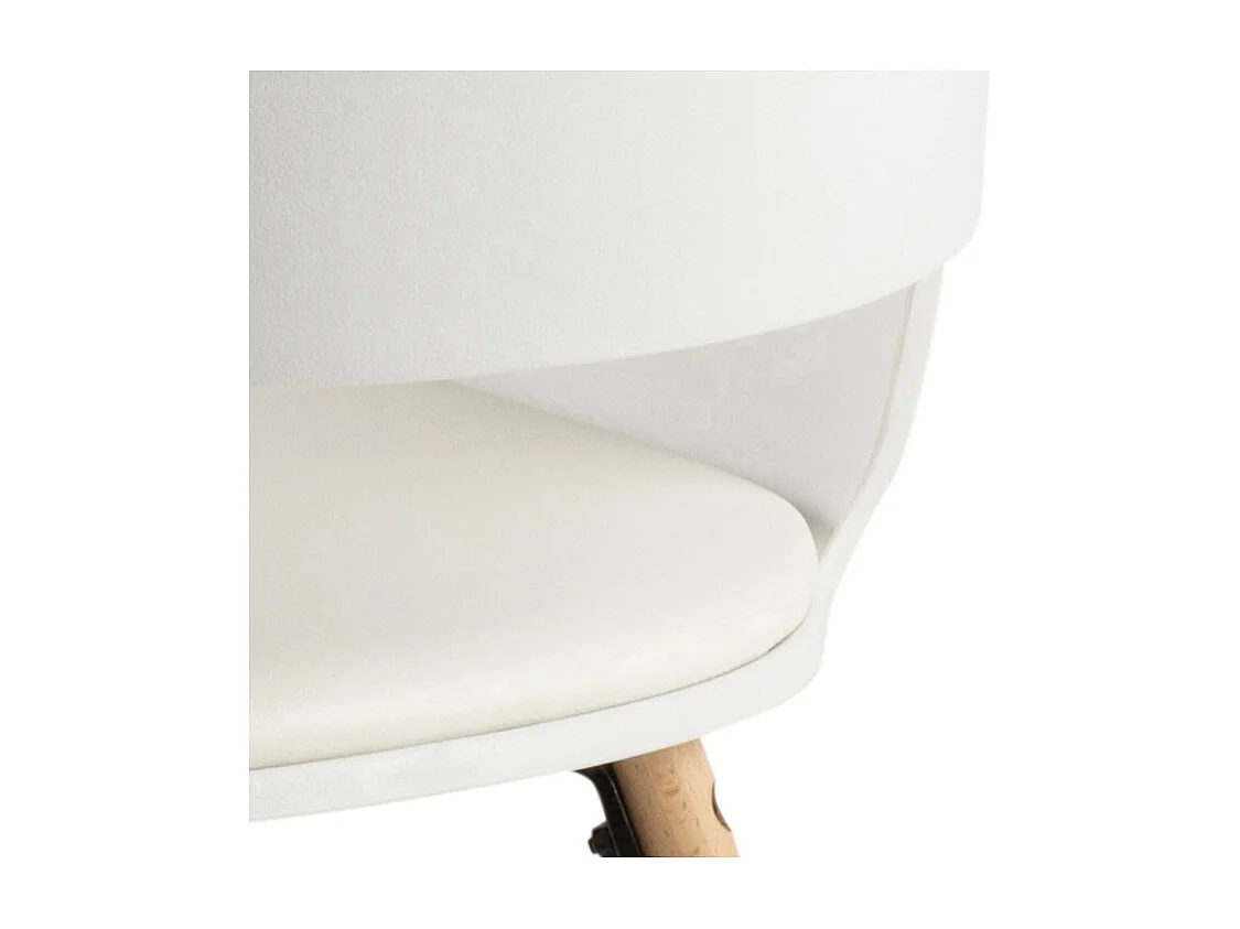 Luna chaise de salle à manger avec accoudoirs PU cuir blanche.