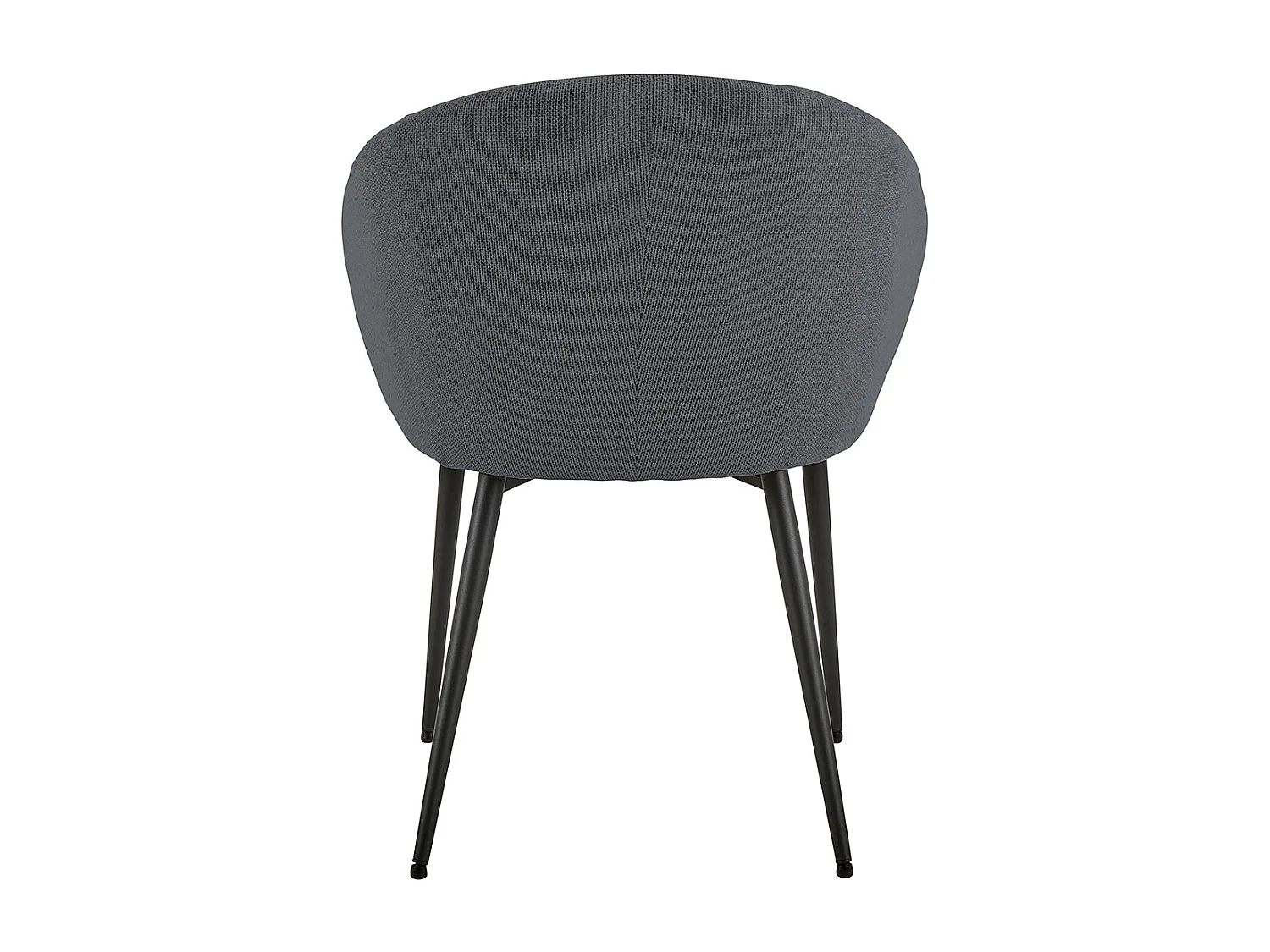 Sedia da pranzo Daniella con braccioli in tessuto grigio.