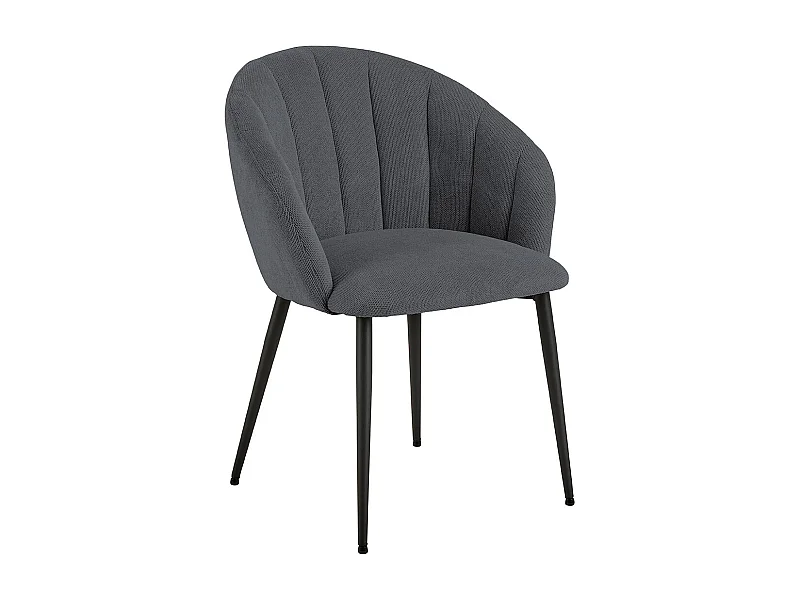 Daniella chaise de salle à manger avec accoudoirs tissu gris.