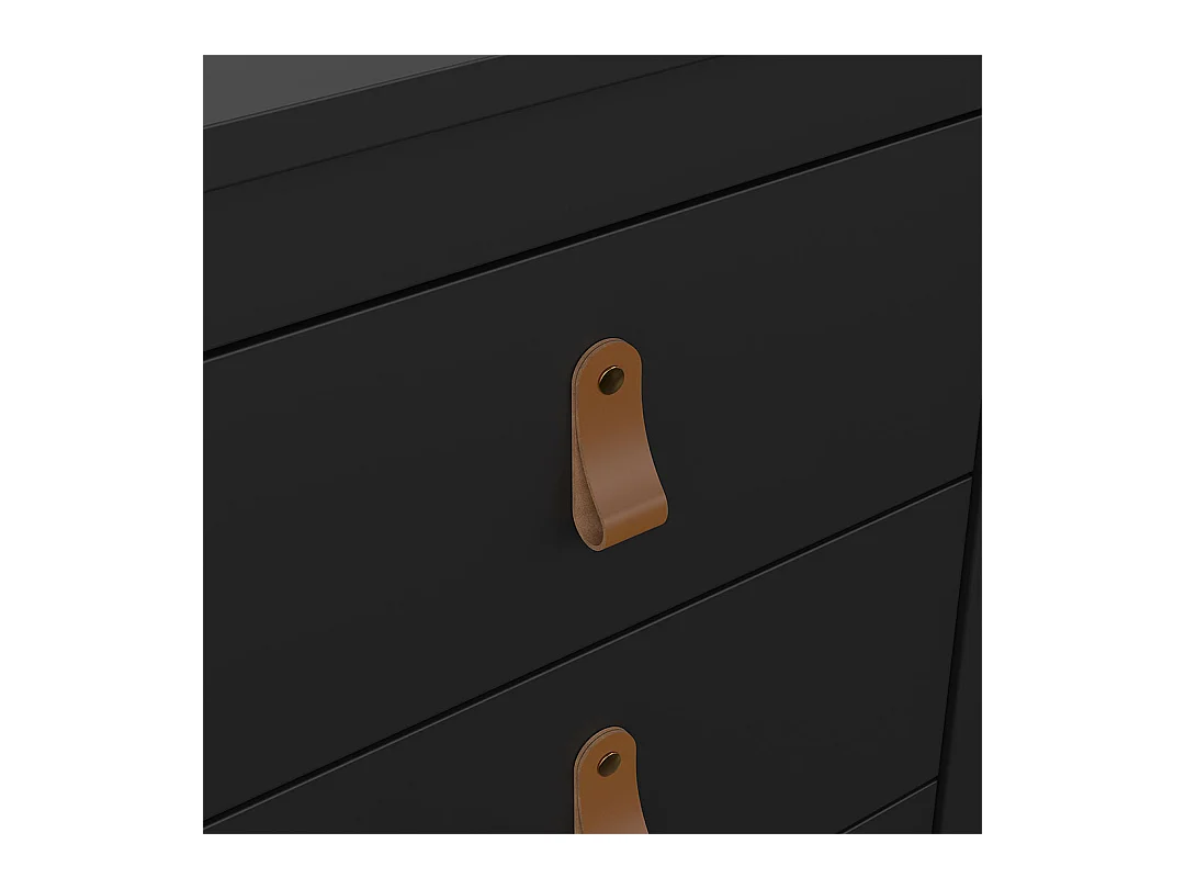 Comodino Madrid 3 cassetti nero opaco.