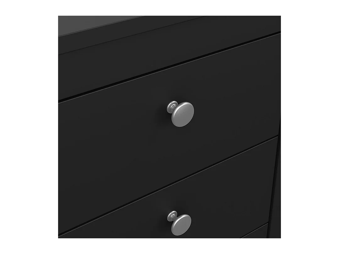 Comodino Madrid 3 cassetti nero opaco.