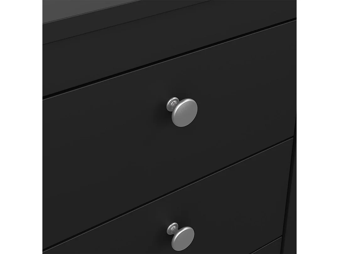 Comodino Madrid 3 cassetti nero opaco.