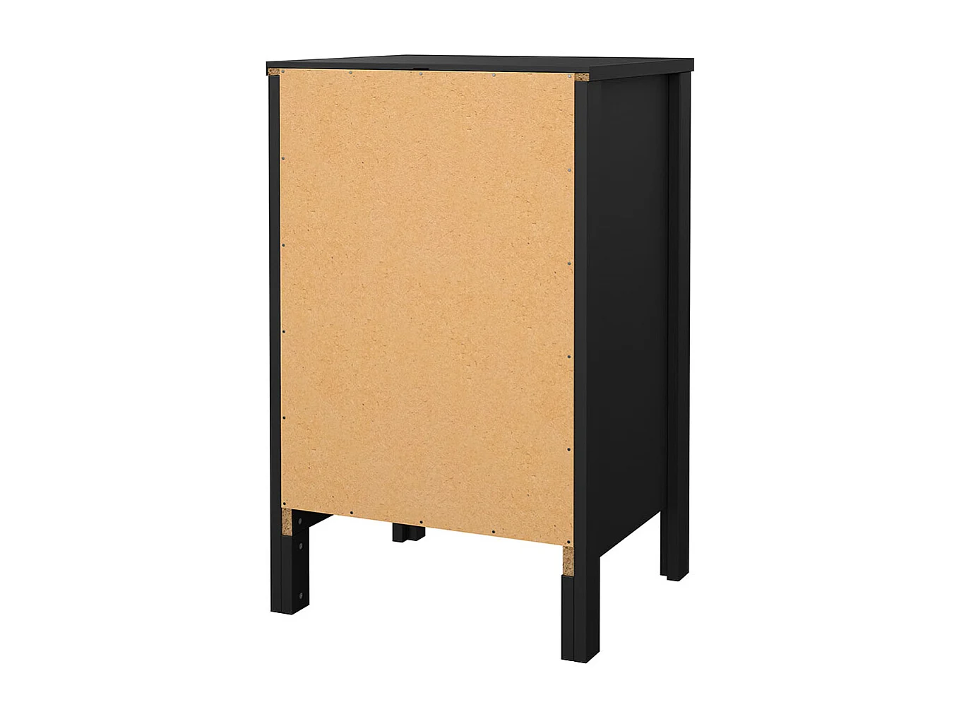 Comodino Madrid 3 cassetti nero opaco.